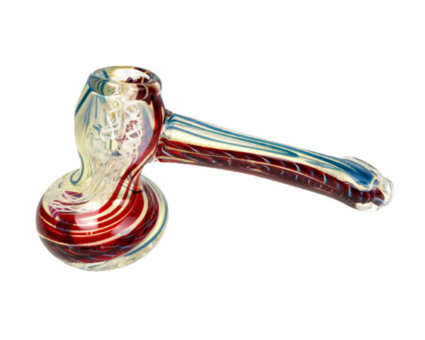 red and white Handblown Glass Bubbler Pipes