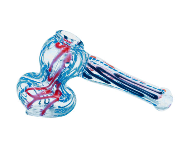 blue Handblown Glass Bubbler Pipe