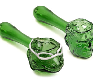 Pyrex glass spoon pipe Green