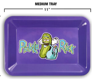 pickle rick purple rolling tray