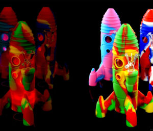 glow in dark silicon rocket water bongs