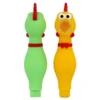green and orange chicken shaped handpipes
